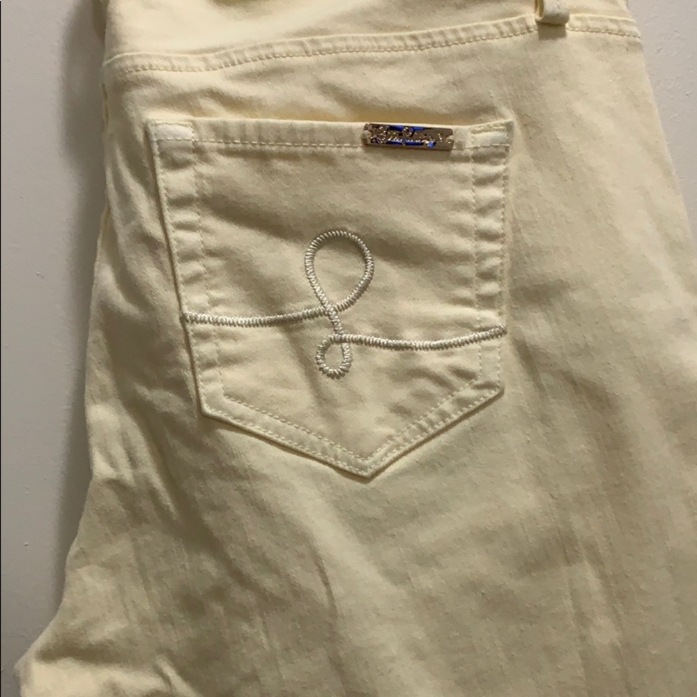 Raw hem light yellow south ocean skinny jeans